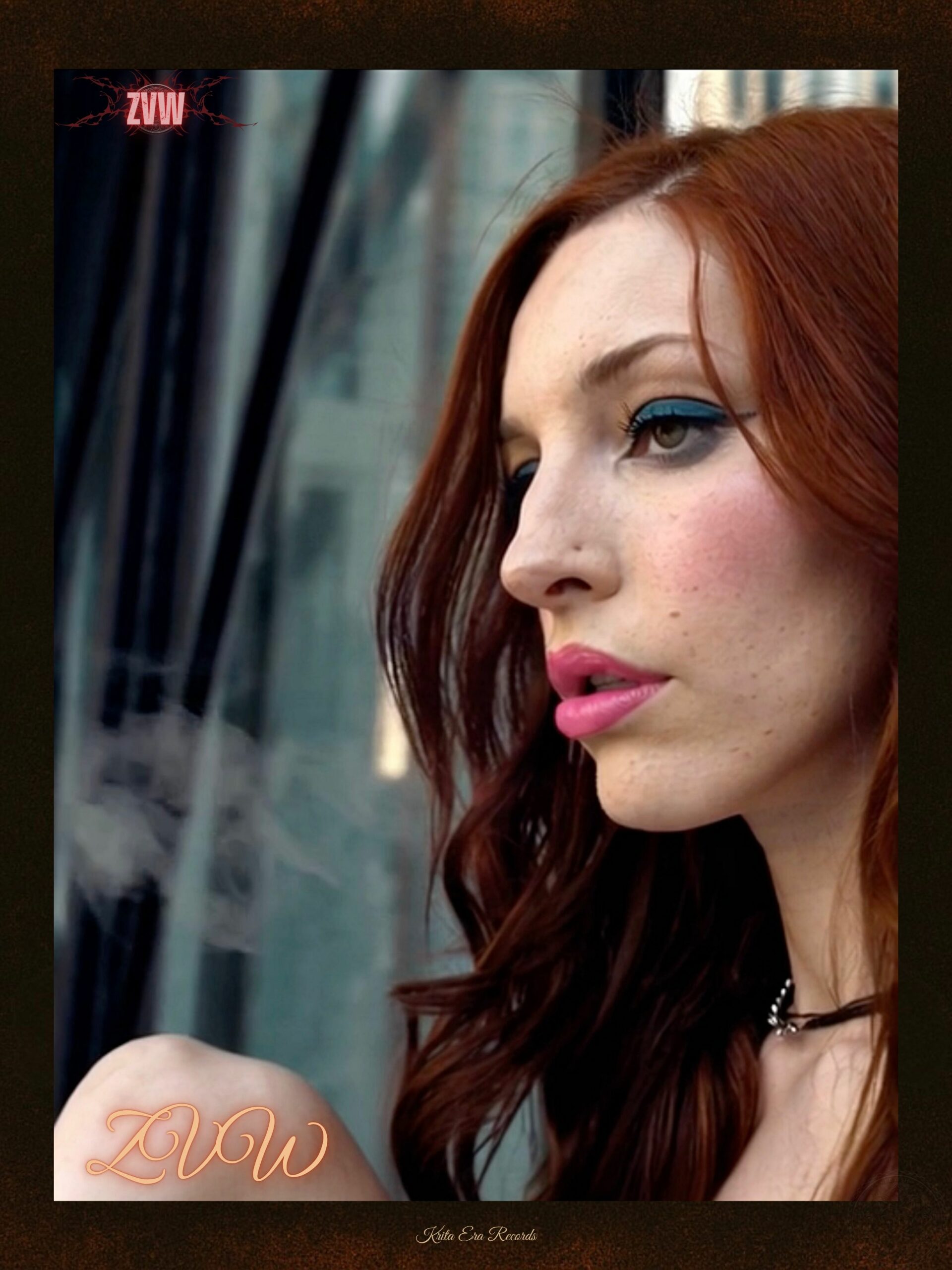 Profile image of ZVW, the emerging phenomenon of Belgian electronic music. Known for her elusive identity and ritualistic sound design rooted in Brussels, she gazes beyond the frame with quiet intensity. Symbol of control, decay, and power. Her expression is unreadable—like her music. This is not a look. This is a signal.